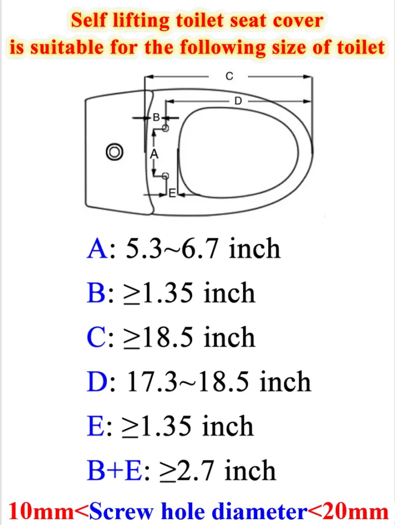 Minixi Self lifting toilet seat cover, non electric,auto lifting, self raising,no-clean,suitable for oval toilet - Image 8