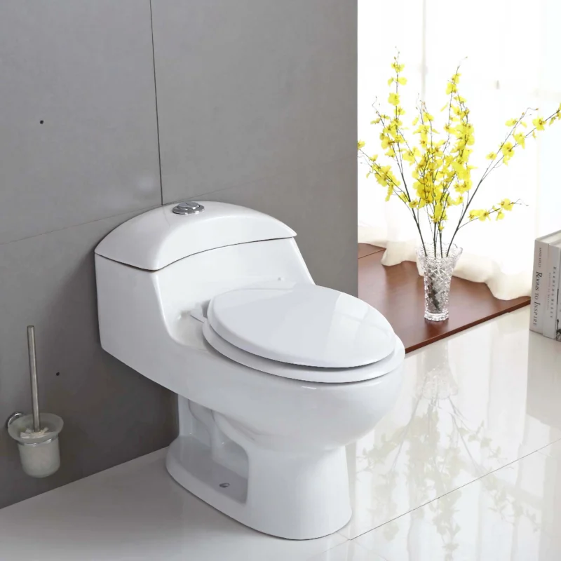 Minixi Self lifting toilet with no cleaning required,non-electric,self raising toilet,one-piece Toilet with Seat,auto lifting toilet