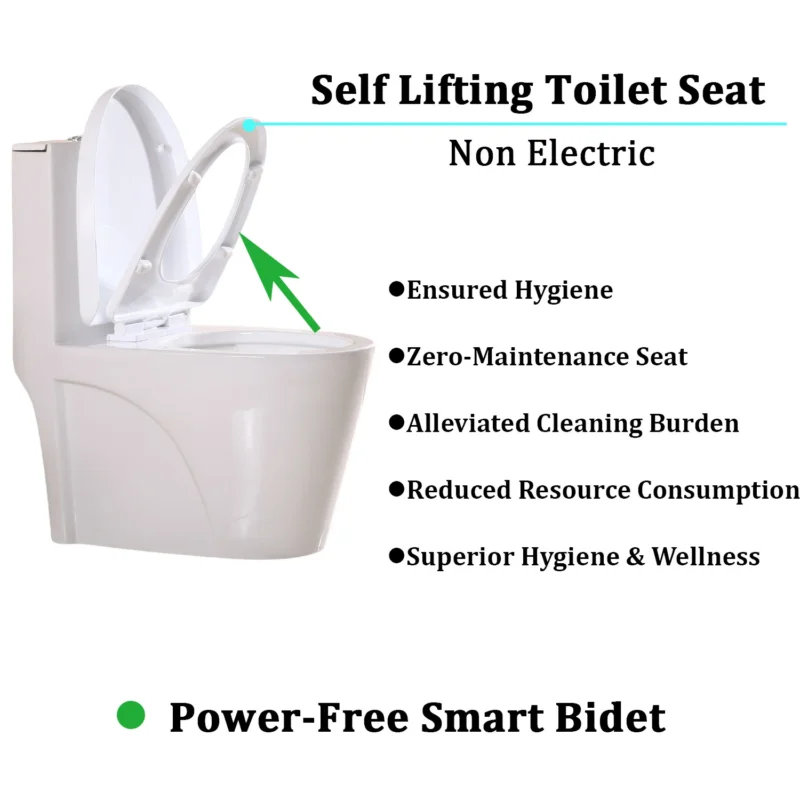 Minixi toilet with Self lifting seat,non-electric,self raising toilet,one-piece Toilet with Seat,auto lifting toilet,MNX-001